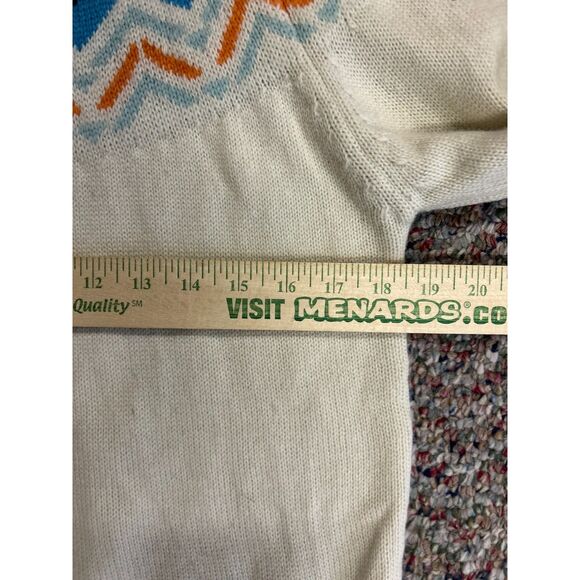 Kari Traa Sundve Ivory Orange Blue Fair Isle Nordic Crewneck LS Sweater Size M - Picture 9 of 10